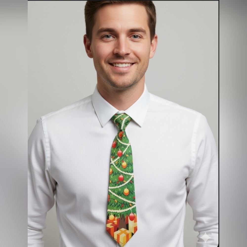 Nut Cracker Festive Christmas Tree Necktie